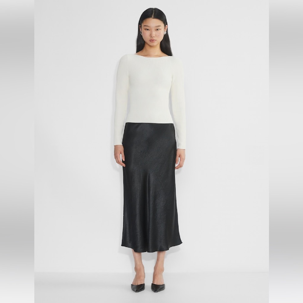 Aritzia Babaton Scouted Sculpt Knit Long Sleeve Top In Scarab Green